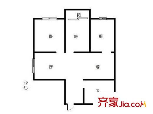 嘉綠景苑南園戶型圖2室 戶型圖 2室1廳1衛(wèi)1廚