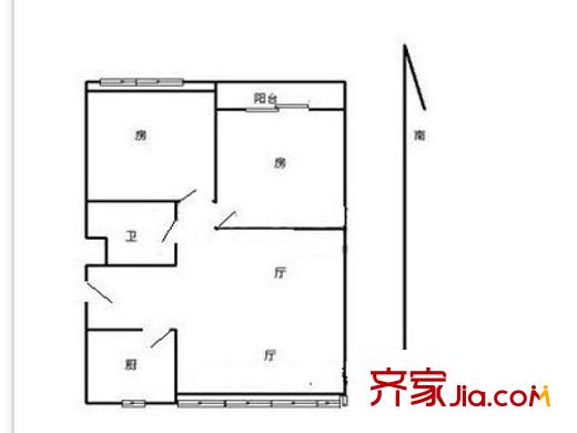 嘉綠景苑南園戶型圖2室 戶型圖 2室1廳1衛(wèi)1廚