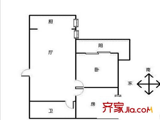 嘉綠景苑南園戶型圖2室 戶型圖 2室1廳1衛(wèi)1廚
