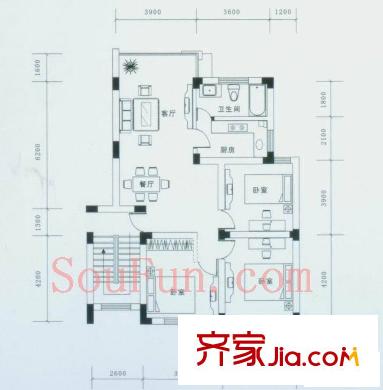 興龍興和苑戶(hù)型圖3室 戶(hù)型圖 3室2廳1衛(wèi)1廚