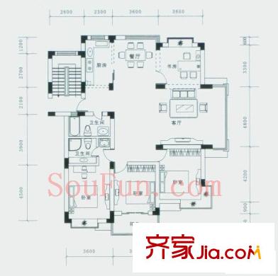 興龍興和苑戶(hù)型圖4室 戶(hù)型圖 4室2廳2衛(wèi)1廚