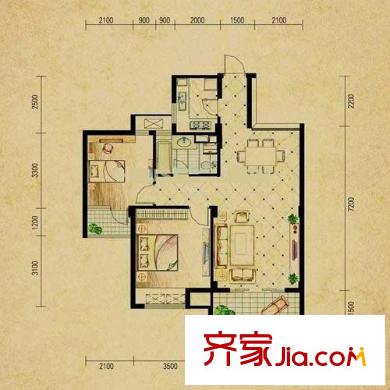 華立和郡戶型圖G1戶型 2室2廳1衛(wèi)