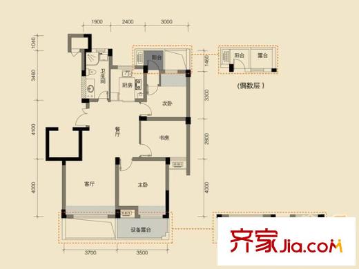 玉都楓景 3室 戶型圖