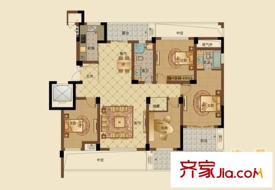 玉都楓景 4室 戶型圖