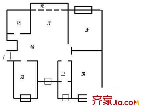 逸景花苑戶型圖2室 戶型圖 2室2廳1衛(wèi)1廚