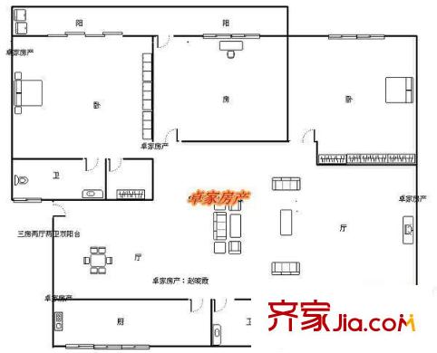 金橋花園 0室 戶型圖