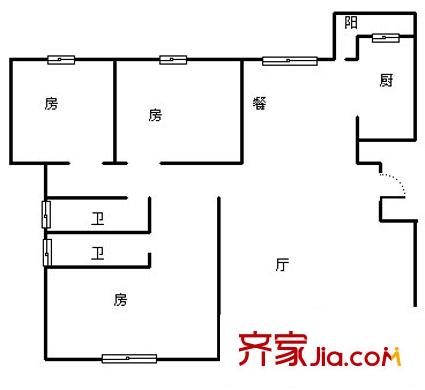 臨城花苑戶型圖2室 戶型圖 2室1廳1衛(wèi)1廚