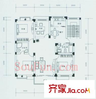 興龍興和苑戶(hù)型圖4室 戶(hù)型圖 4室2廳2衛(wèi)1廚