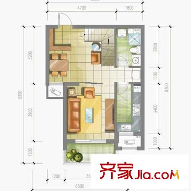東湖春天戶型圖1室 戶型圖 2廳1衛(wèi)1廚
