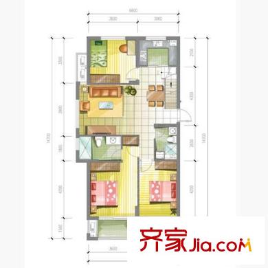 東湖春天戶型圖2室 戶型圖 2室2廳2衛(wèi)1廚