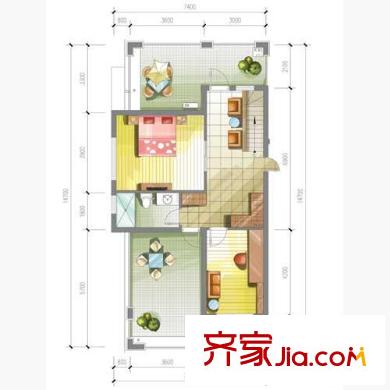 東湖春天戶型圖2室 戶型圖 2室1廳1衛(wèi)