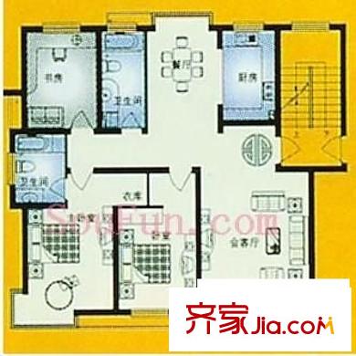 嘉利花園二期 3室 戶型圖
