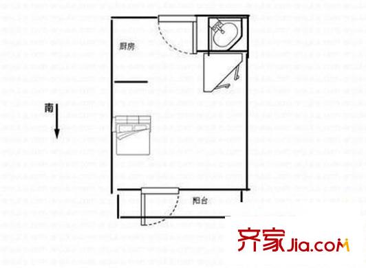 艾肯金座戶型圖1室 戶型圖 1室1衛(wèi)