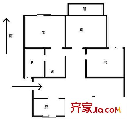 中園花苑二期戶(hù)型圖3室 戶(hù)型圖 3室2廳1衛(wèi)1廚