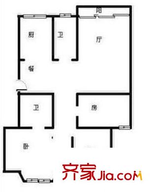 中園花苑二期戶(hù)型圖3室 戶(hù)型圖 3室2廳2衛(wèi)1廚