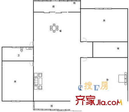 都市水鄉(xiāng)水漣苑戶型圖3室 戶型圖 3室2廳1衛(wèi)1廚