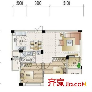 翡翠城竹苑戶型圖2室 戶型圖 2室2廳1衛(wèi)1廚