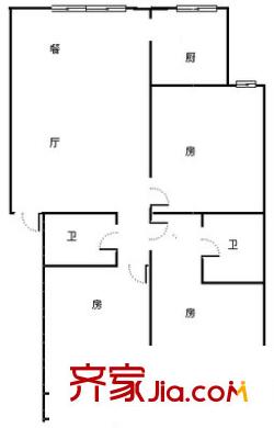 中園花苑二期戶(hù)型圖3室 戶(hù)型圖 3室2廳2衛(wèi)1廚