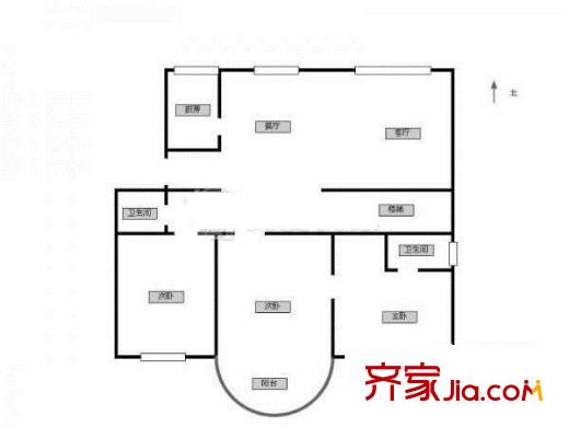 九曲營(yíng)小區(qū) 3室 戶型圖