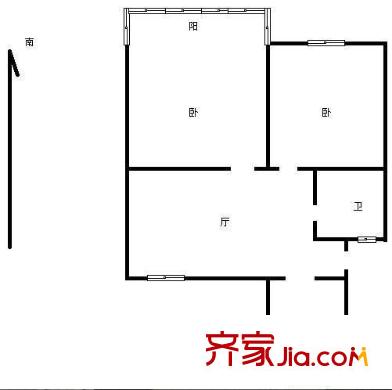 美都新村戶型圖2室 戶型圖 2室2廳1衛(wèi)1廚