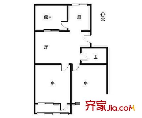 美都新村戶型圖2室 戶型圖 2室2廳1衛(wèi)1廚