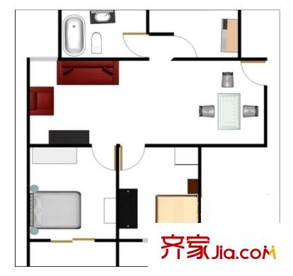松合幸福里戶型圖2室 戶型圖 2室1廳1衛(wèi)1廚