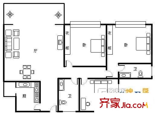 金岸提香戶型圖4室 戶型圖 4室2廳2衛(wèi)1廚