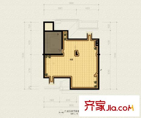 美林公館戶型圖排屋五層戶型圖 