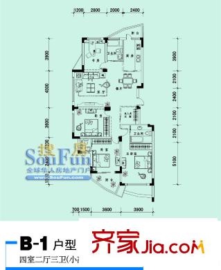 欣龍華府戶型圖4室 戶型圖 4室2廳3衛(wèi)