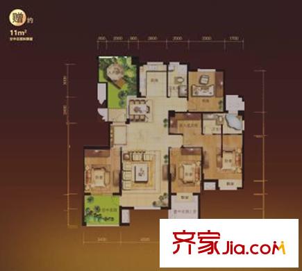 理想四維理想家園戶型圖04戶型 4室2廳2衛(wèi)1廚