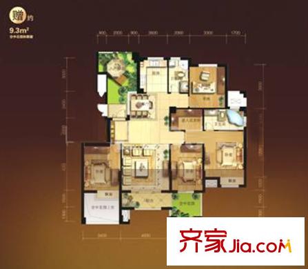 理想四維理想家園戶型圖01戶型 4室2廳2衛(wèi)1廚