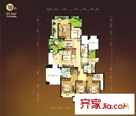 理想四維理想家園戶型圖S1戶型 4室2廳3衛(wèi)1廚