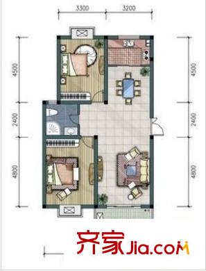 翡翠城竹苑戶型圖2室 戶型圖 2室2廳2衛(wèi)1廚