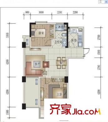 翡翠城竹苑戶型圖2室 戶型圖 2室2廳1衛(wèi)1廚