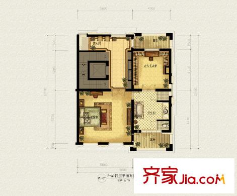 美林公館戶型圖排屋四層戶型圖 1室1衛(wèi)
