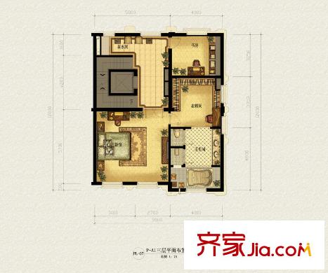 美林公館戶型圖排屋三層戶型圖 2室1衛(wèi)
