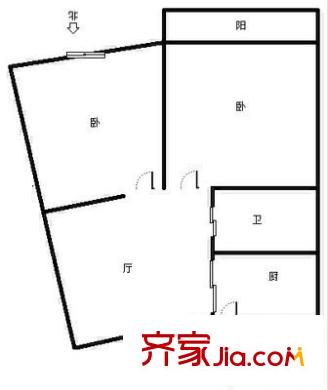 沈塘銘苑戶(hù)型圖2室 戶(hù)型圖 2室1廳1衛(wèi)1廚