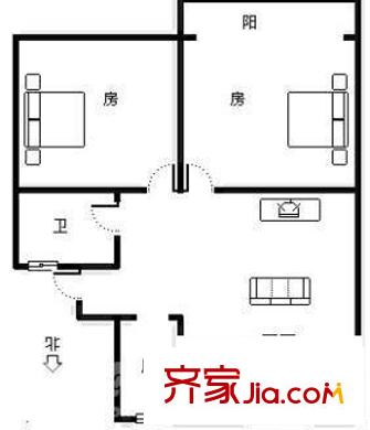 科技新村戶型圖2室 戶型圖 2室2廳1衛(wèi)1廚