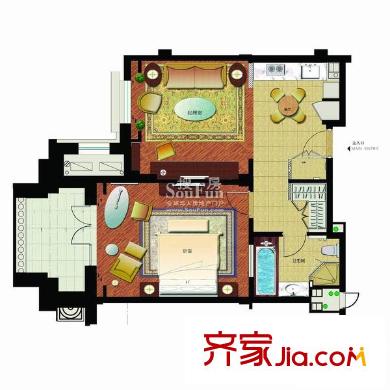 留莊戶型圖2室 戶型圖 2室1廳1衛(wèi)1廚