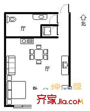 留莊戶型圖1室 戶型圖 1室1廳1衛(wèi)1廚
