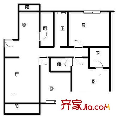 留莊戶型圖3室 戶型圖 3室2廳2衛(wèi)1廚