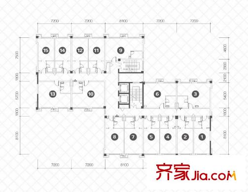云溪印象戶型圖6#樓層平面圖 