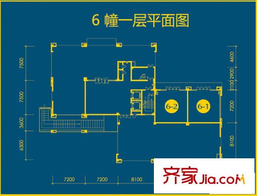 云溪印象戶型圖6幢一層商鋪平面圖 1室
