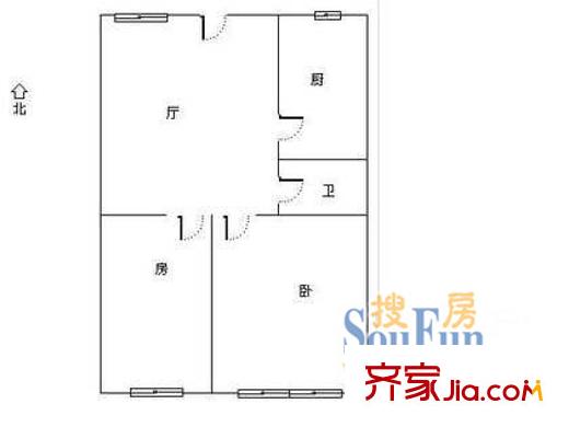 拱北小區(qū)戶型圖2室 戶型圖 2室1廳1衛(wèi)1廚