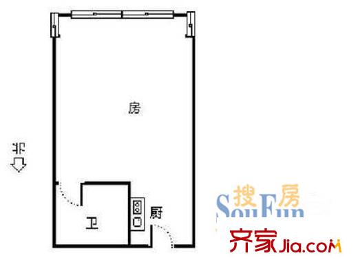 拱北小區(qū)戶型圖1室 戶型圖 1室1衛(wèi)1廚