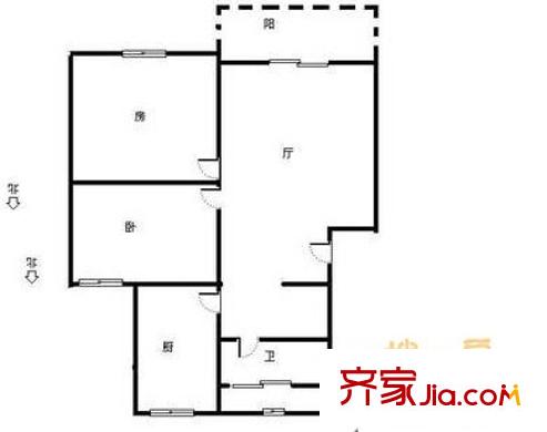 望月公寓戶型圖2室 戶型圖 2室1廳1衛(wèi)1廚