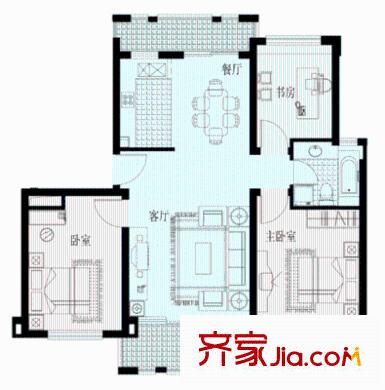 天都城天風(fēng)苑戶型圖3室 戶型圖 3室2廳1衛(wèi)1廚