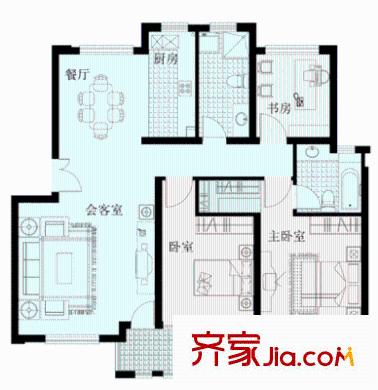 天都城天風(fēng)苑 3室 戶型圖