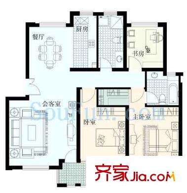 天都城天風(fēng)苑戶型圖3室 戶型圖 3室2廳2衛(wèi)1廚