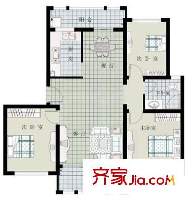 天都城天湖苑戶型圖3室 戶型圖 3室2廳1衛(wèi)1廚